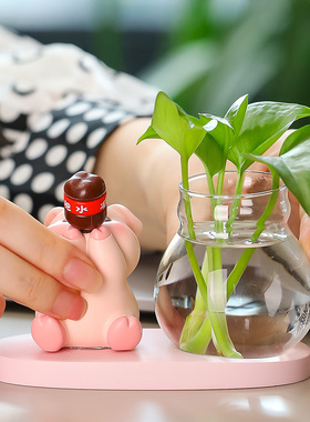 治愈卡通水培花瓶客厅卧室书桌家居玄关电视柜办公室装饰品小摆件