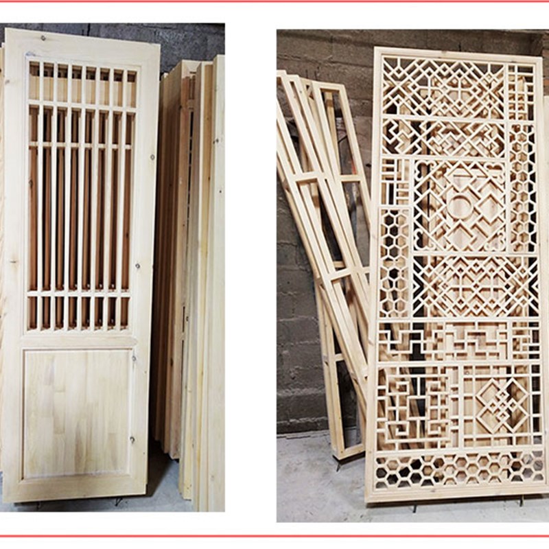 实木花格仿古门窗镂空隔断背景墙屏风玄关木格栅吊顶遮挡拉雕花门