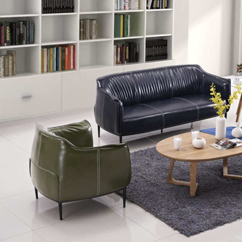 创意家具接待室办公沙发 时尚异型三人沙发 办公室会客区沙发组合