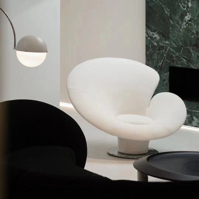 意大利设计师玻璃钢灵芝椅艺术马蹄莲花座椅创意轻警懒人休闲椅