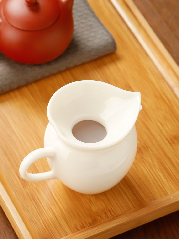 羊脂玉白瓷茶漏茶滤公道杯分茶器泡茶过滤网器茶叶茶隔滤茶器配件