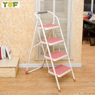 YSF家用折叠人字梯子室内加厚加宽四步高层梯小扶梯多功能爬梯椅