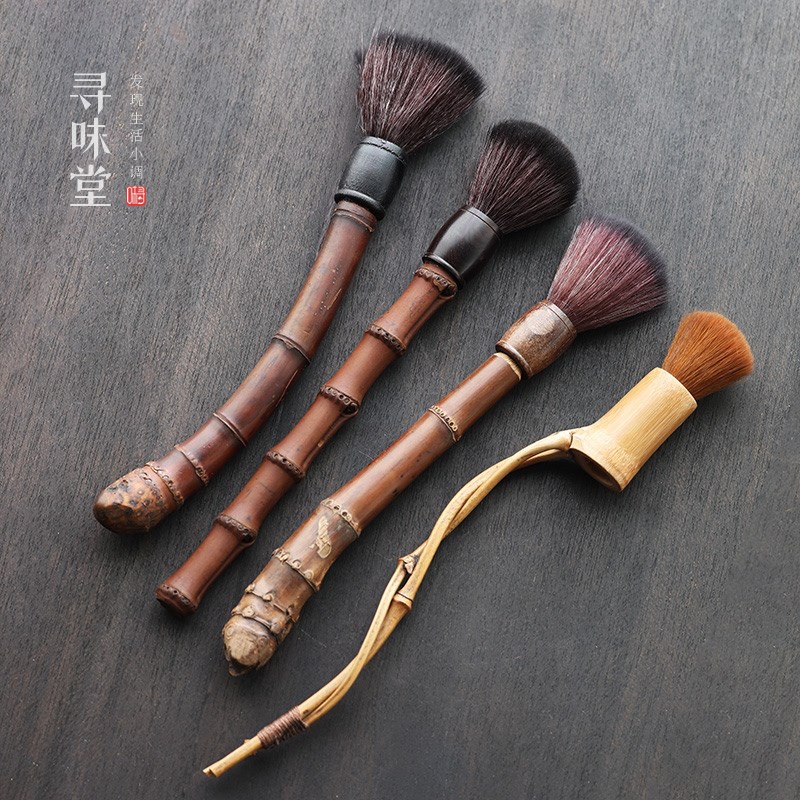 天然竹制养壶笔手工老竹茶刷竹根竹节茶笔创意竹枝功夫茶具配件