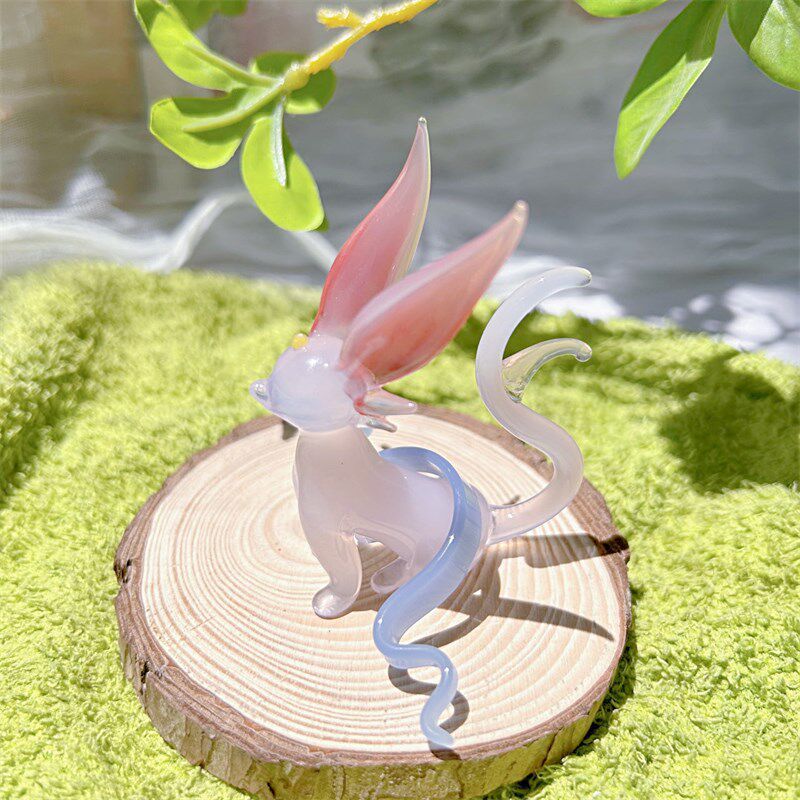 淄博琉璃小狐狸仙聊斋治愈精致小摆件车摆礼品少女心可爱纯手工艺