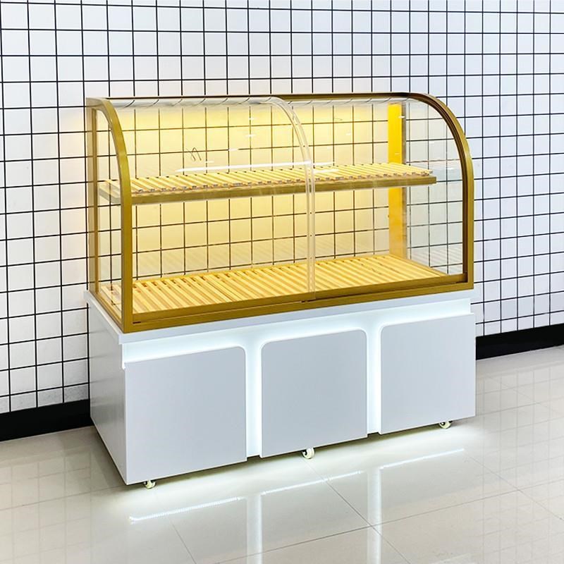 新款弧形面包柜展示柜靠墙边柜烘焙蛋糕糕点店现烤柜玻璃陈列直销