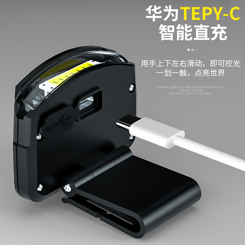 锐豹钓鱼专用厂家直发超亮充电夜钓夹帽灯感应led头戴式超长续航