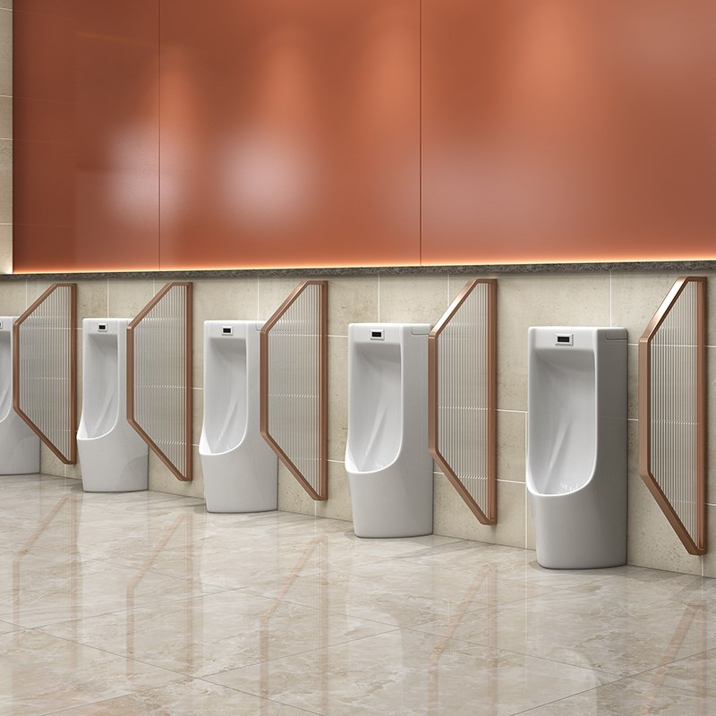 男厕所小便池挡板酒店卫生间隔断板商场小便斗不锈钢玻璃围挡定制