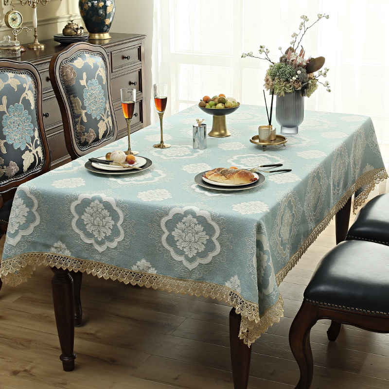 欧式长方形桌布餐桌台布茶几布花边高级感家用客厅2021年新款简欧
