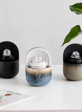 创意胶囊招财流水摆件简约现代小型水晶球办公室桌面客厅书房装饰