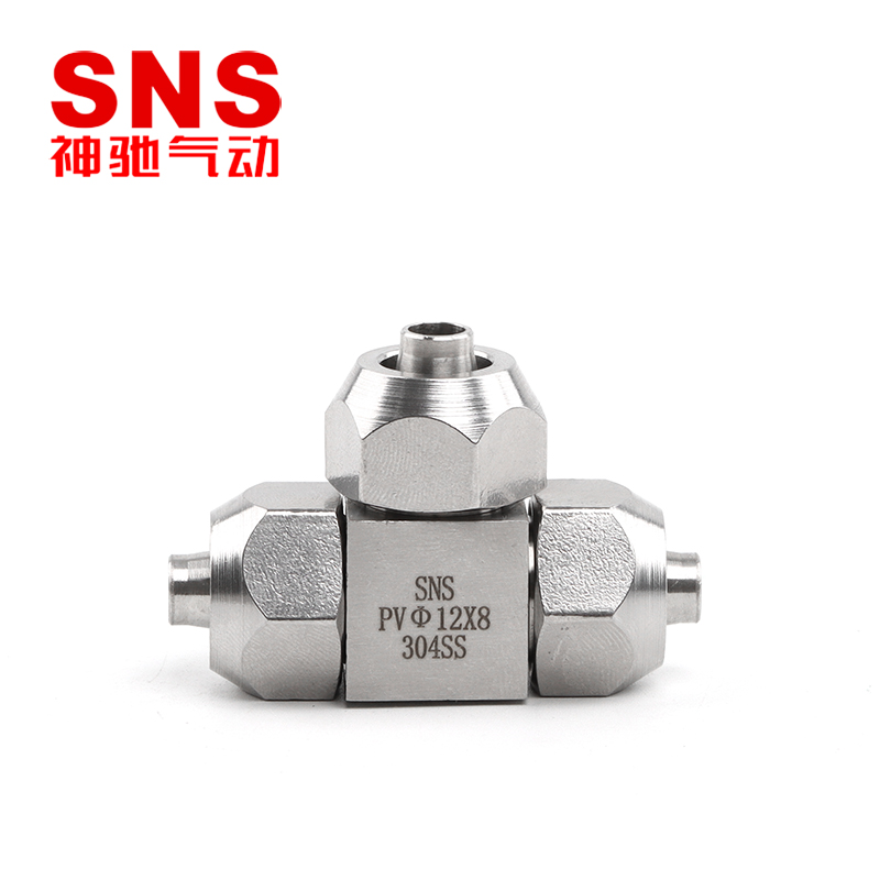 sns神驰气动不锈钢快拧三通快速接头gle气动气管不锈钢快插pc管