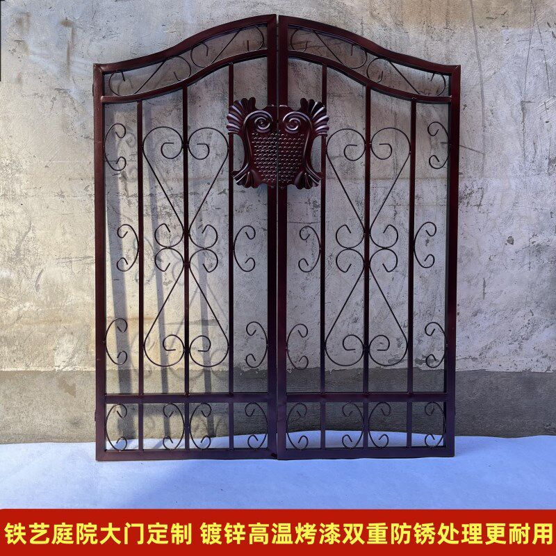 家用铁艺拱形门庭院拱门乡村围墙栅栏门别墅大门单双开花园防盗门