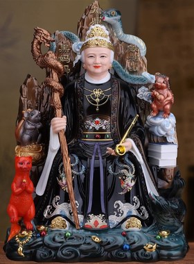 黑老太神像黑妈妈像体铁刹山东北五仙真身家用堂口供奉汉白玉摆件