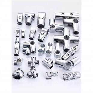 20-25mm内径接头不锈钢管卡扣镀锌管圆管连接件46分晾衣架配件T型