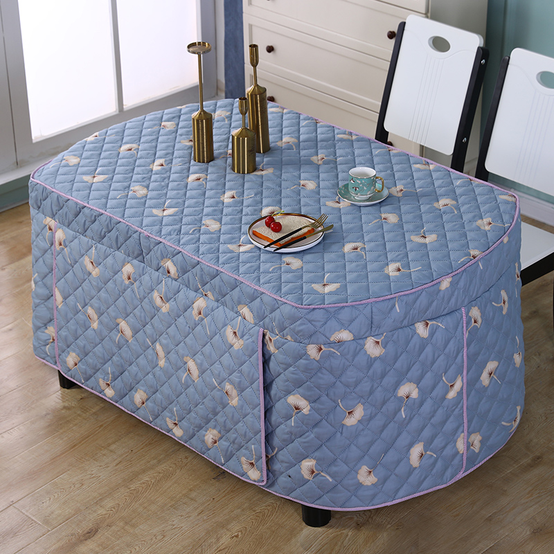 简约现代椭圆形餐桌布加厚烤火罩茶几桌布家用长方形桌罩套子定制