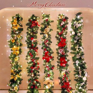 圣诞节装饰品藤条发光藤草松枝灯串节日装扮商场橱窗布置创意灯条