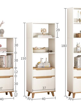 带门书柜书架宽40cm收纳柜高54/80/106自由组合木柜子234层储物柜