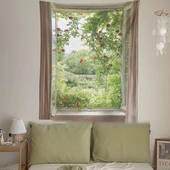 假窗户自愈系墙面遮丑挂布牀头布房间宿舍装 饰墙布背景布卧室布画