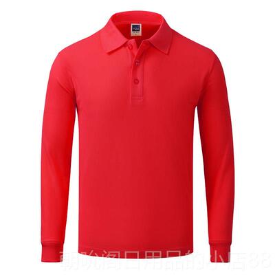 高档作服定制长袖翻领刺团绣工印lo衣go男女同款广告文化衫纯色体