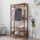 高档落地架卧室服衣架创意挂衣架简易衣木质柜式 衣架子实木开放全