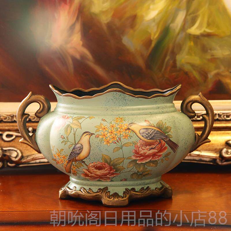 高档欧式装饰品陶瓷盆花古摆花瓶餐桌摆件客厅插花花艺摆设创意工