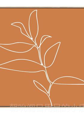 高档port ainting 绘几挂何抽象复古怀旧装饰画卧室床头p摆画手线