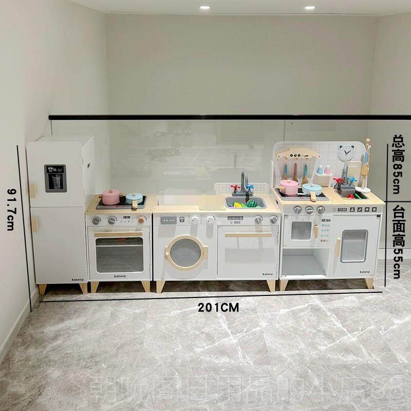 高档木厨房具玩灶台男女孩儿质童木制扮家家酒切切迷你做宝宝厨具