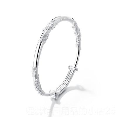 高档clect珂里连理银手镯女款纯银99母9足银镯子亲礼物枝实用节送
