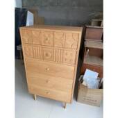 高档柜法式 五斗柜复古玄关收纳古北欧樱桃木原木黑柜中胡桃木储物