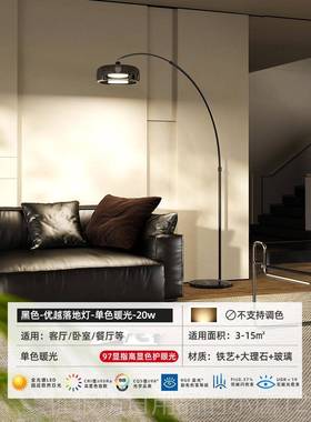 正品意高式现代烟灰色极轻奢钓鱼灯客简厅沙发旁级感个创性意落地