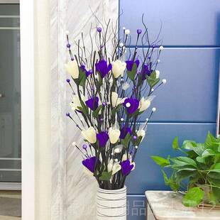 正品红浆果发财果假花仿年真花客厅花落地叶脉干花摆设新婚庆装饰