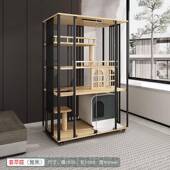正品 全景猫笼子别大墅猫柜超舍室内家用实木猫屋猫咪空间房子可猫
