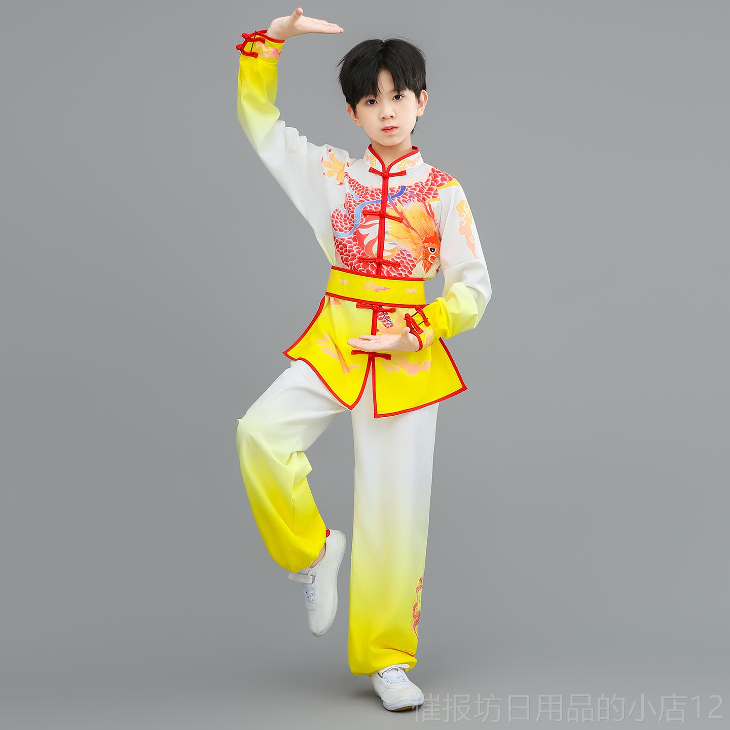 正品儿童武术服练服功少儿比赛服服国功夫演出中服男女童太极表演