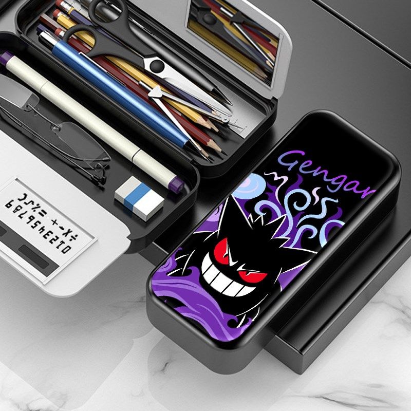 耿鬼文具盒鬼斯宝可梦男孩小学生多功能笔袋大容量儿童创意铅笔盒