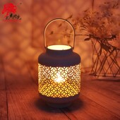 花马时光欧式 古典婚庆道具蜡烛灯摆件 田园铁艺风灯烛台现代中式