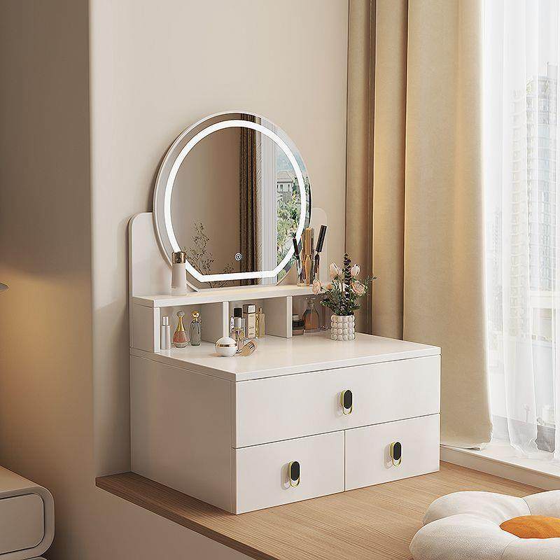 梳妆台小型卧室现代简约小户型床头斗柜化妆台一体翻盖迷你收纳柜