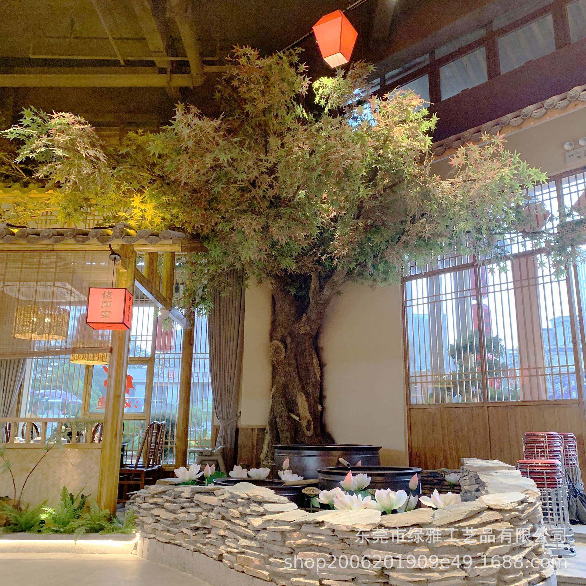 仿真枫树大型景观树餐饮店美食城装饰假树酒店造景
