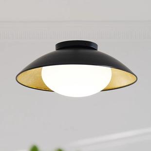 中古黑金箔汤圆吸顶灯vintage小众个性精装房餐厅居室书房LED