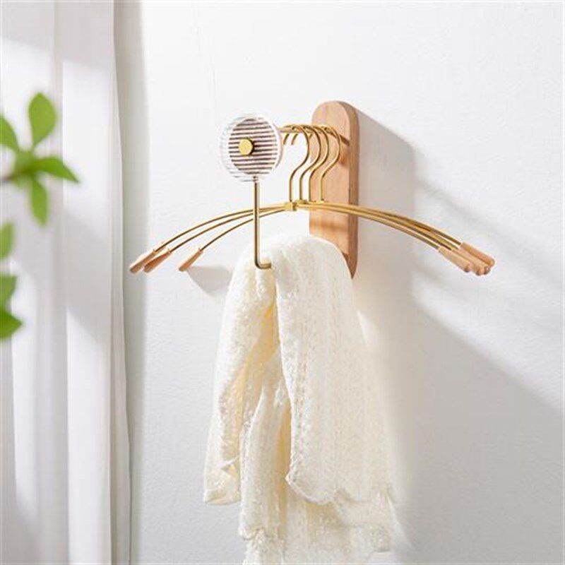 架玄关挂衣衣柜置壁挂卧室打孔免收纳物衣架实木客厅整理架架简易