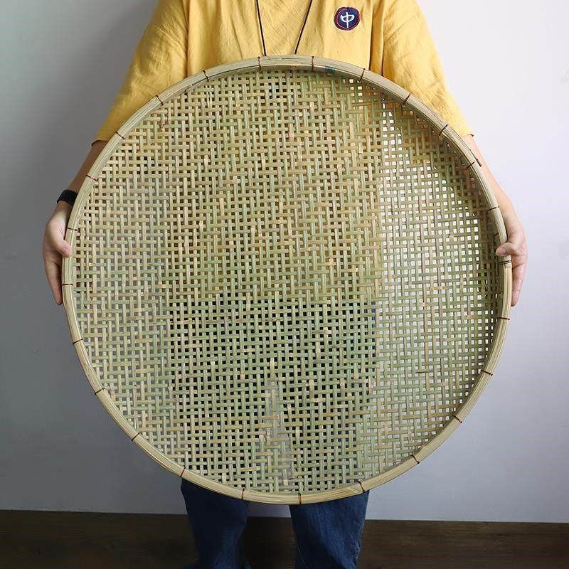 铜丝扎边竹编晾晒竹扁有孔筛子圆形竹簸箕家用编织手工竹制品竹筛,特色手工艺,竹编/竹雕,淘宝优惠券,粉丝福利购,淘宝优惠卷