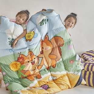 95白鸭绒被芯绒子95羽绒被儿童学生冬被春秋被子1.5m婴幼儿园小被