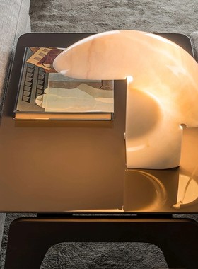 意大利Biagio 台灯设计师经典款整块大理石雕刻装饰高端氛围灯