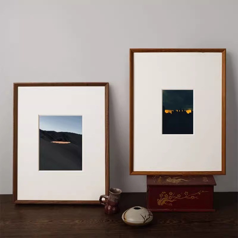 画框A3洗照片装裱婚纱照挂墙裱画照片打印加粗相框定制A4实木相片