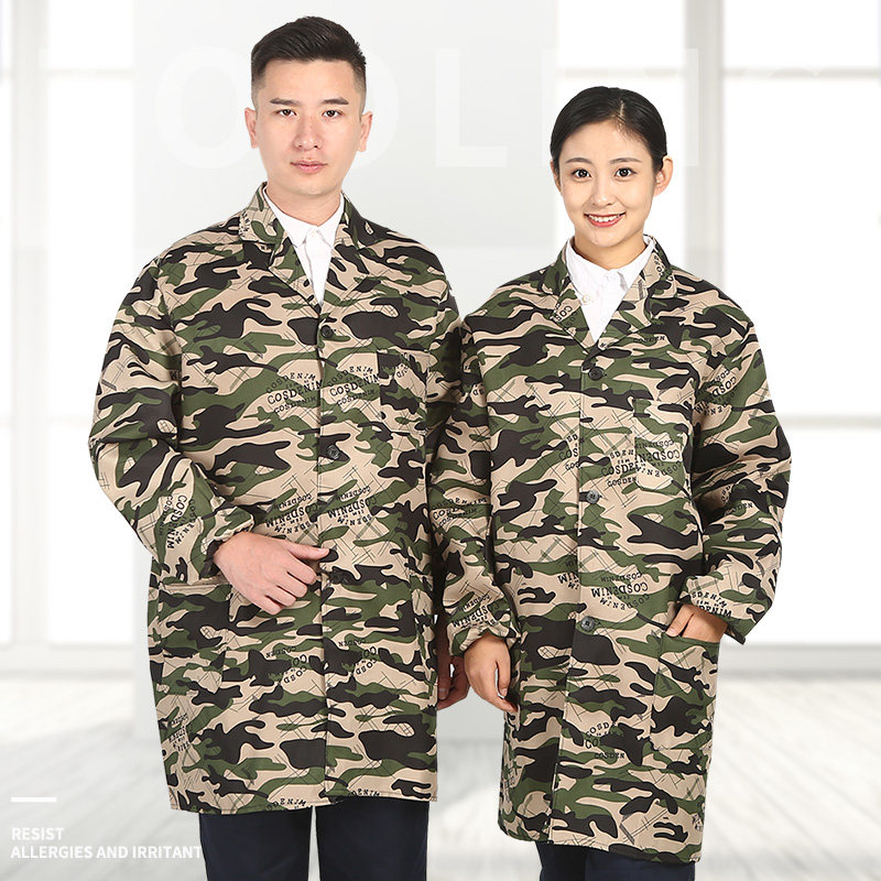 蓝大褂长袖工作服男女定制防尘褂防尘长款仓管工厂汽修搬运劳保服