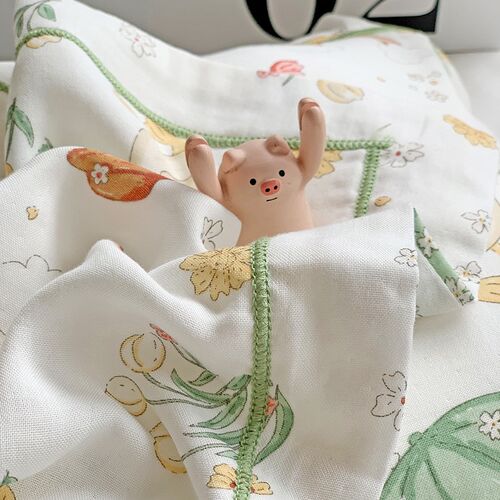 儿童卡通可爱双层纱竹纤维枕套30x50宝宝枕芯套乳胶枕头套子40x60