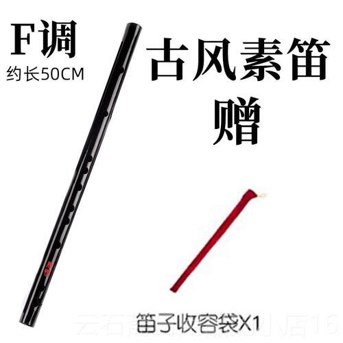 高档古风竹情笛黑色苦竹陈笛子学古者乐器横笛男女生cos装拍照道