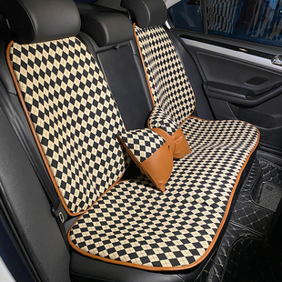 汽车坐垫女士车内后排高级棉麻座椅垫防滑透气秋冬季通用车载座垫