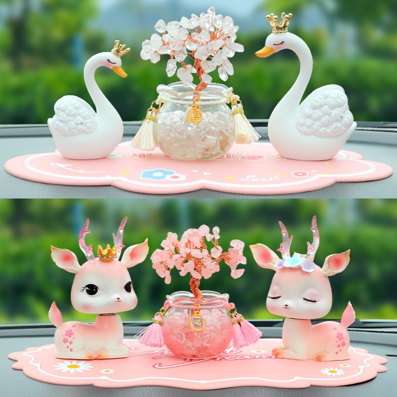 可爱贝拉车载摆件创意水晶树汽车内中控台装饰用品大全20新款女