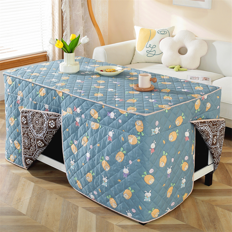 冬季茶几罩加厚电炉罩新款长方形烤火桌罩电暖桌烤火炉罩子桌布