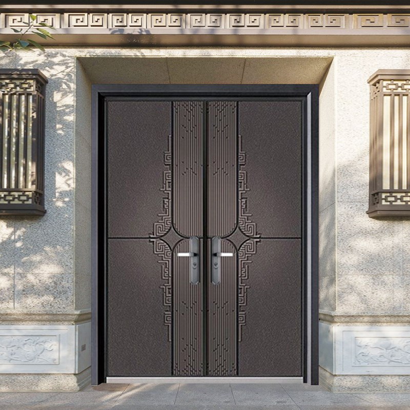 铸铝别墅大门开四开农村自建房大门家用进户入户门