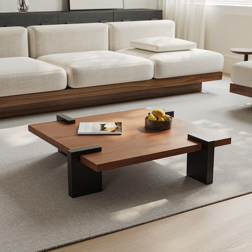 实木中古轻奢法式复古风茶几